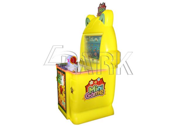 Yellow Kids Coin Operated Game Machine Mini Fishing Handy Video Drop Coin Game