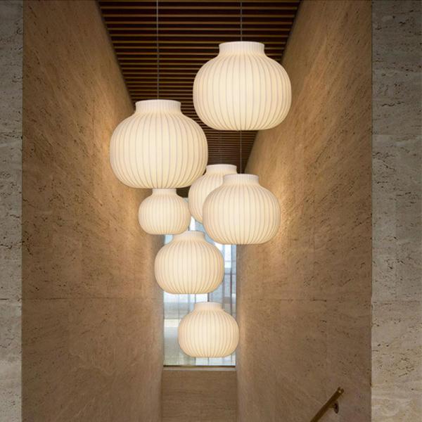 Modern Chinese Style Silk Led Ceiling Chandelier For Living Room Bedroom paper pendant light(WH-AP-569)