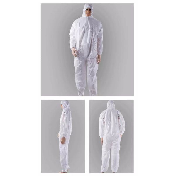 Type 5 6 Disposable Microporous Coverall 65g/M2 With Hood