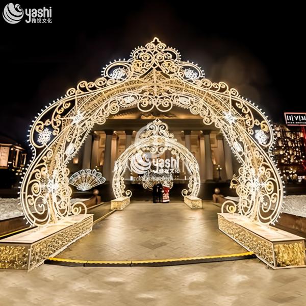 Christmas Wedding LED Lighting Wire Arch Gate Large Handmade