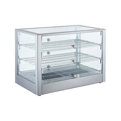 Prateleira três comercial superior contrária do serviço completo dois do auto da exposição do aquecedor de alimento