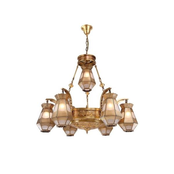 Large Gold Brass Antique Copper Chandelier For Church Villa Luxury Decorative Lighting