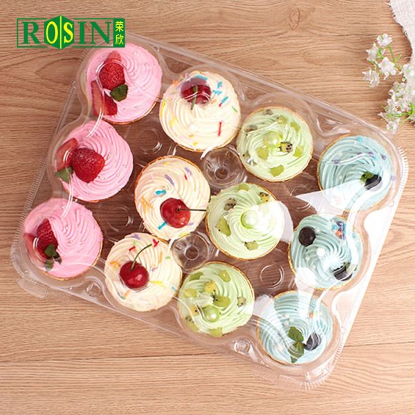 Embedded Snap Lock 12 Count Cupcake Containers With Separate Compartments