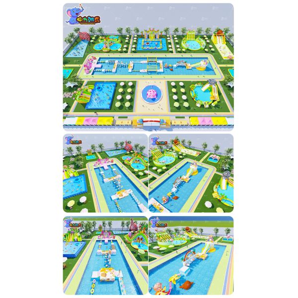 PVC Inflatable Water Bounce House Adult Inflatable Obstacle Course Custom