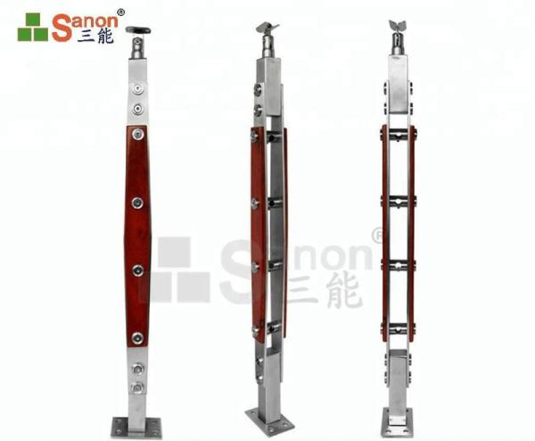 8mm Temper Glass Stainless Steel Balustrade Posts Hollow Carved Design AS2047
