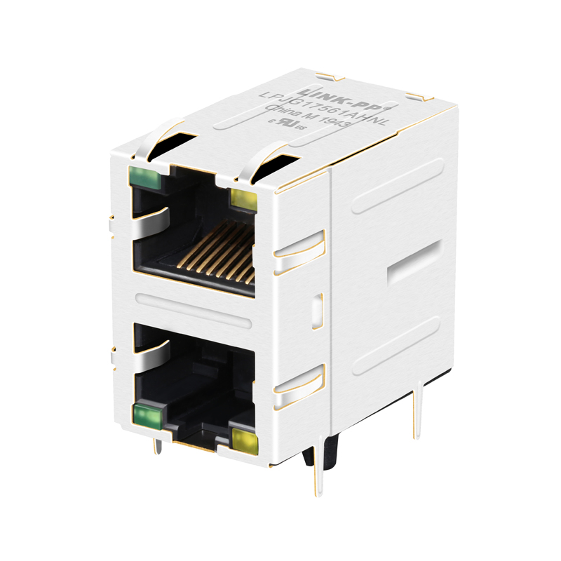 Зеленый цвет соединителя порта RJ45 основания-T 2x1 JXD9-1017NL совместимый LINK-PP 100/1000 магнитный/желтое СИД