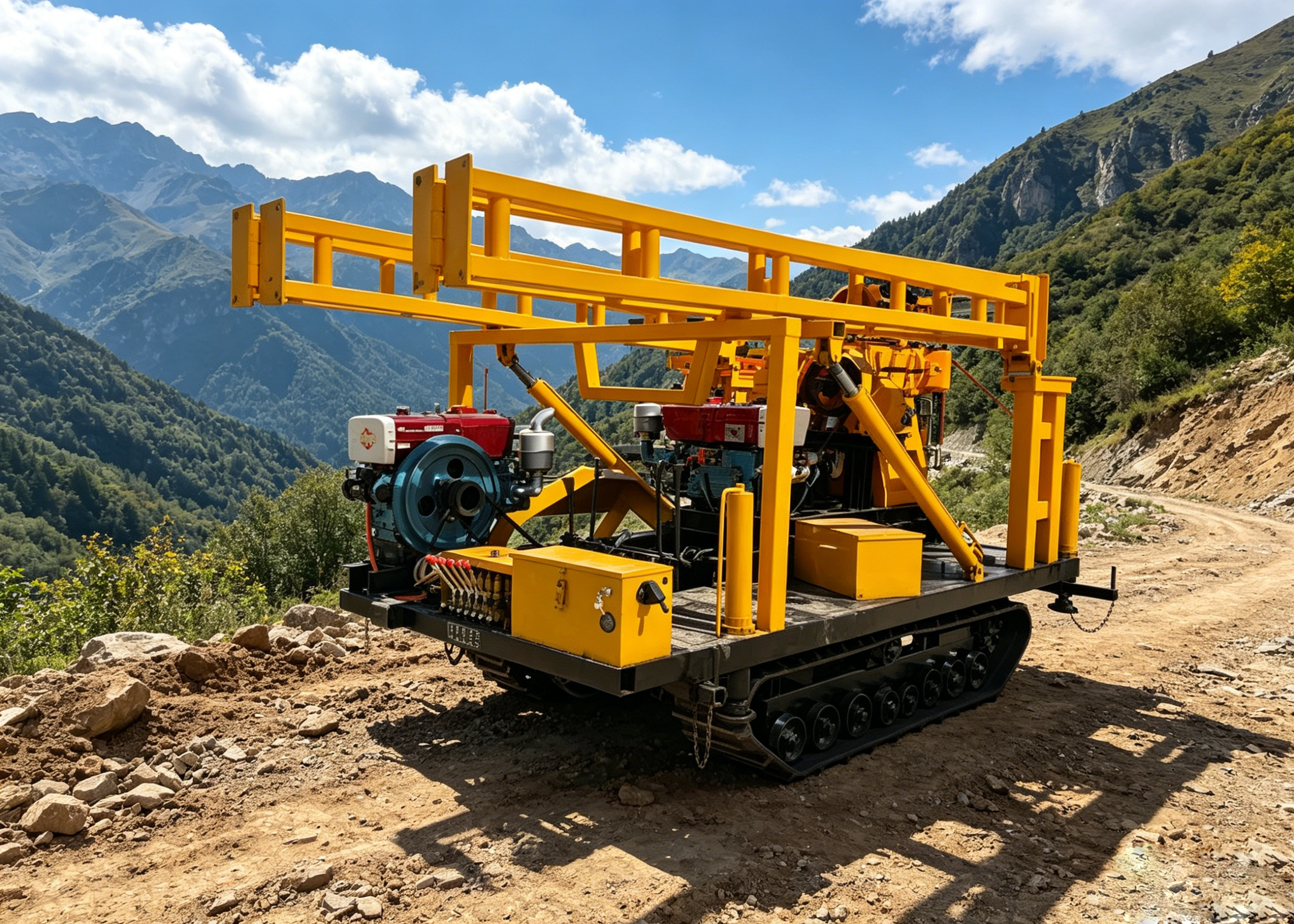 Two Hundred Depth Crawler Mounted Drilling Rig Borehole Blasting