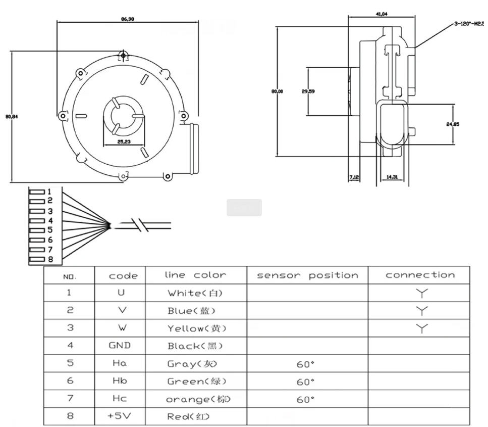 OWB8040-12V Низкомощный центробежный вентилятор для маски безопасности Вентилятор для сна Вентилятор для сна