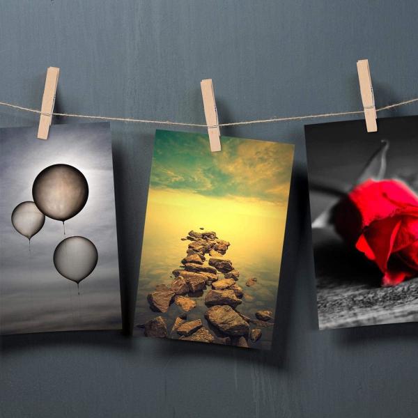 Wooden Clothespins - Heavy Duty Outdoor Clothes Clips for Hanging Clothes, Art, Crafts, Photo Displays