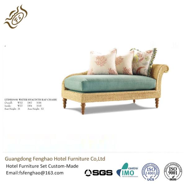 Leisure Rattan Frame Indoor Chaise Lounge Chair With Colorful Cushion