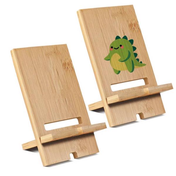 Sublimé sur bois Ornements Diy Téléphone portable Debout en bois pour bureau Porteur de téléphone mobile en bois