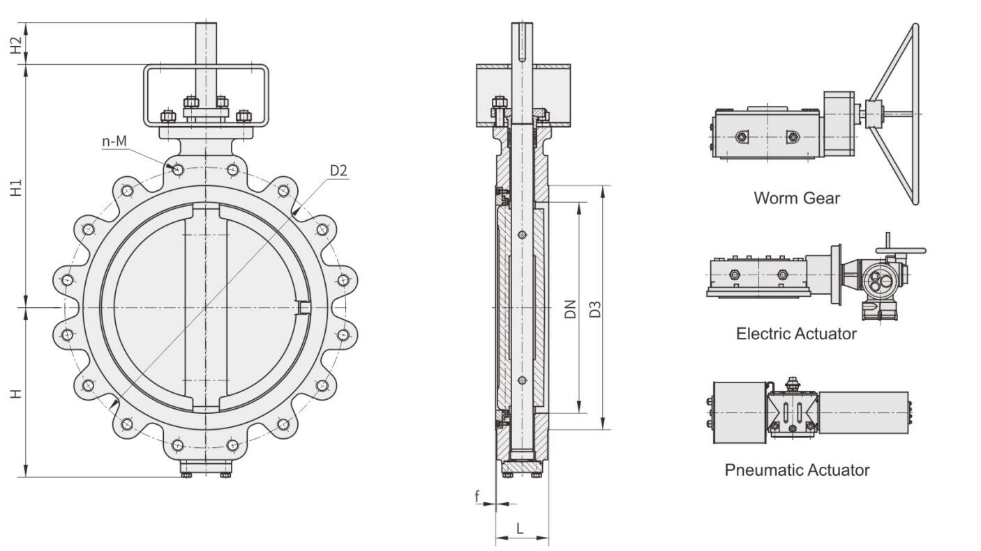 4 места клапан-бабочки PN20 A351 Cf8m 150Lb 100mm PTFE волочения дюйма клапан-бабочка двойных эксцентричных двойная смещенная