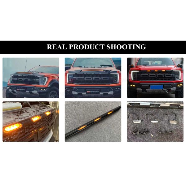 VIiknav for 22-23 Raptor Ford F150 grille lights LED grille decorative lights, daytime running light