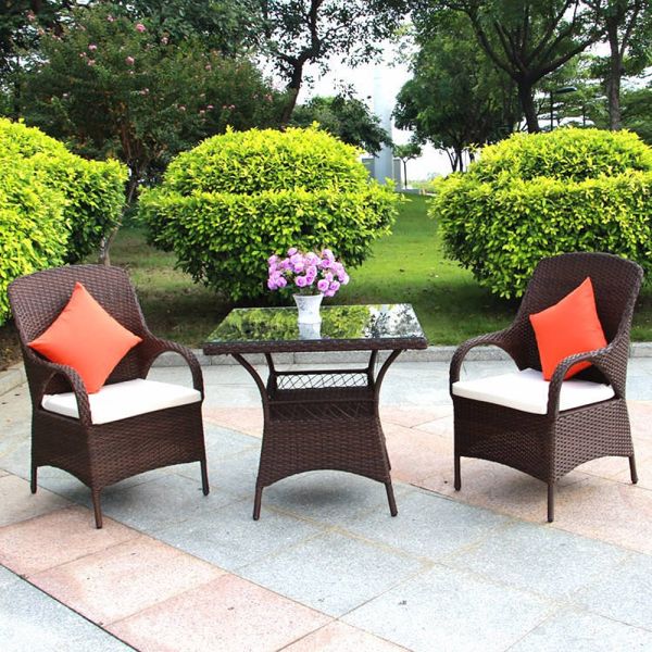 Contemporary Design Garden Furniture Dining Sets with Outdoor Metal Chairs and Tables