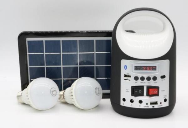 solar lighting system led lighting FM radio, bluetooth speaker mobile charging system commercial solar power