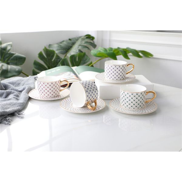 Reusable 8oz 240ml Christmas Fine Porcelain Coffee Mugs