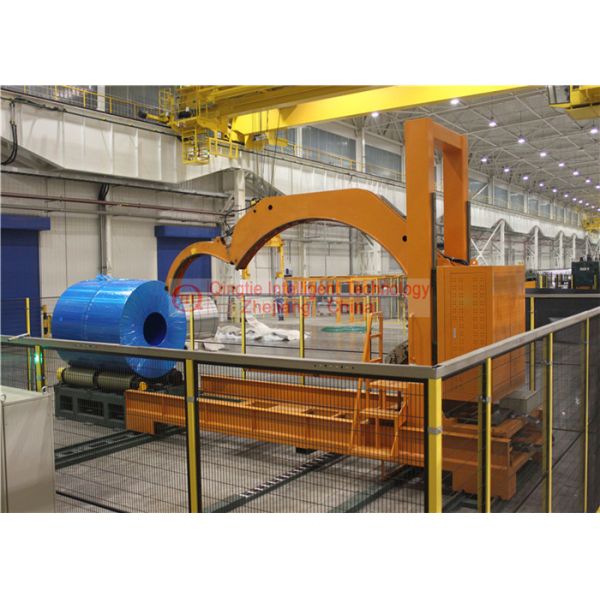 Super Wide Steel Coil Wrapping Machine , Easy Operation Automatic Wrapping Machine