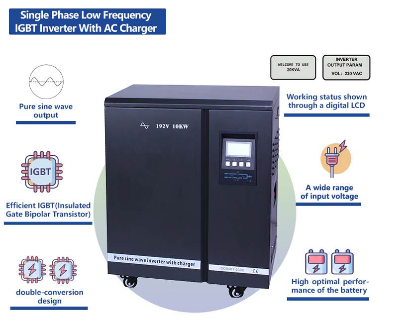 Инвертор 96VDC 8000W низкочастотный солнечный с волны синуса решетки чистой