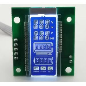 White Backlight 14 Segment LCD Display Screen Blue Background HTN LCD Display