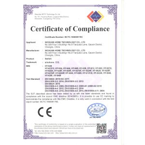 Sichuan hone technology co.,ltd, Certifications