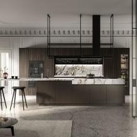 Projet de villa standard cuisine en bois finition de luxe armoire de cuisine en bois massif intelligent pour les entrepreneurs