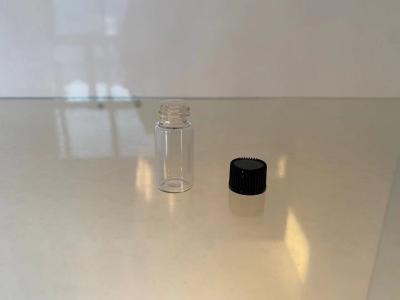 3ml Clear Pharmaceutical Glass Essential Oil Bottle With Black Plastic Cap