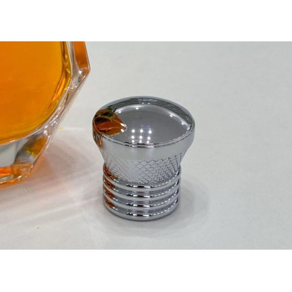 Modern Geometric Chrome Zamak Perfume Cap