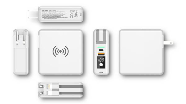 AU US EU Plug Pad 15w QC3.0 Wireless Charger Power Bank