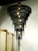 Handmade waterfall led chandelier aluminum chain tassel Black ceiling lamp fixtures(WH-CC-32)