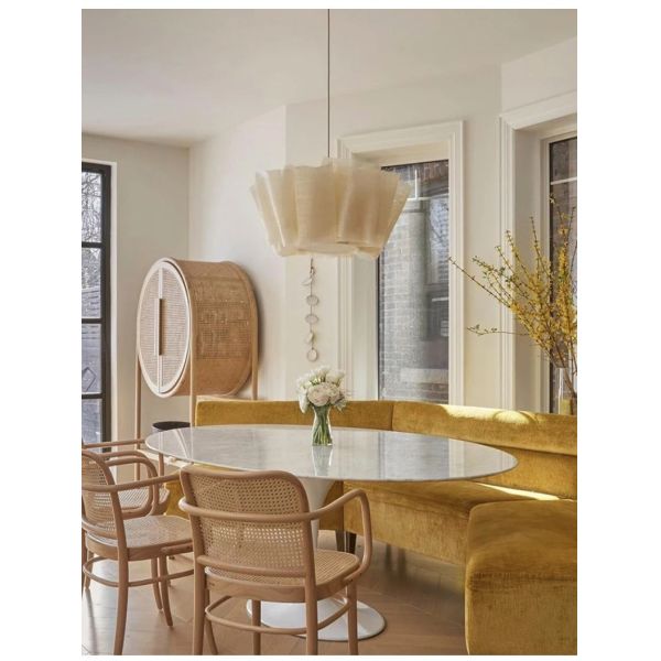 Suspend Lamp Fixtures Dining Room Minimalism E27 Wabi Sabi Handmade Fabric Pendant Lights(WH-WP-131)