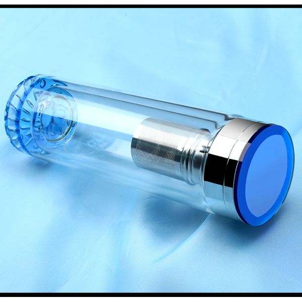 Outdoor 400ml Double Wall Glass Bottle , Coffee / Tea Infuser Water Bottle