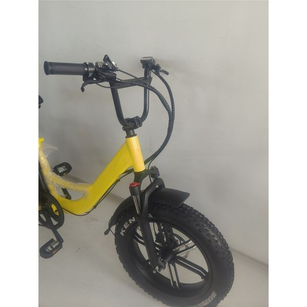 750W 48V E Bicycle 20 Inch Yellow Fat Tire Electric Bike for 31-60 km Range per Power