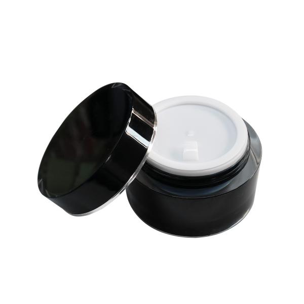 Black Acrylic Empty Cosmetic Containers 5ml 10ml 20ml 30ml 50ml Refillable Cream Jars