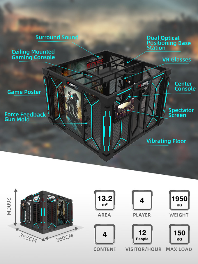 Фибростекло 9d Vr Стрельба Симулятор Комната Ходьба Платформа Виртуальная реальность Игры многопользовательский