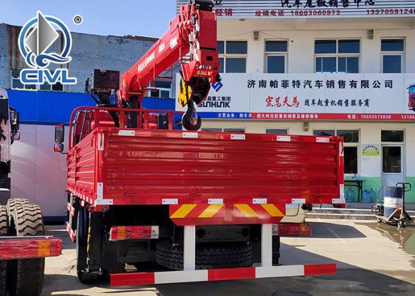 HOWO 6x4 10 Ton Folding Boom Truck Mounted Crane Red Color,Material Is Carbon Steel