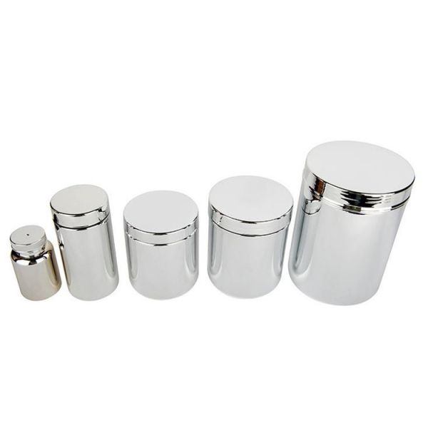 Customized Sports Nutrition Packaging Food Grade Plastic Material Silver Metalized Protein Powder Canister