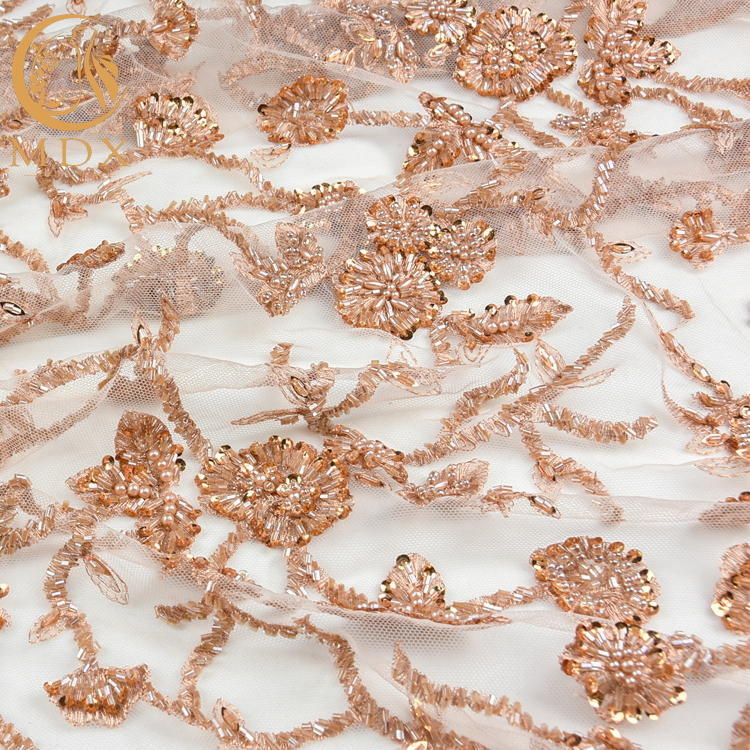 Расстворимая в воде золотая ткань шнурка отбортовала ткань шнурка платья полиэстера Bridal