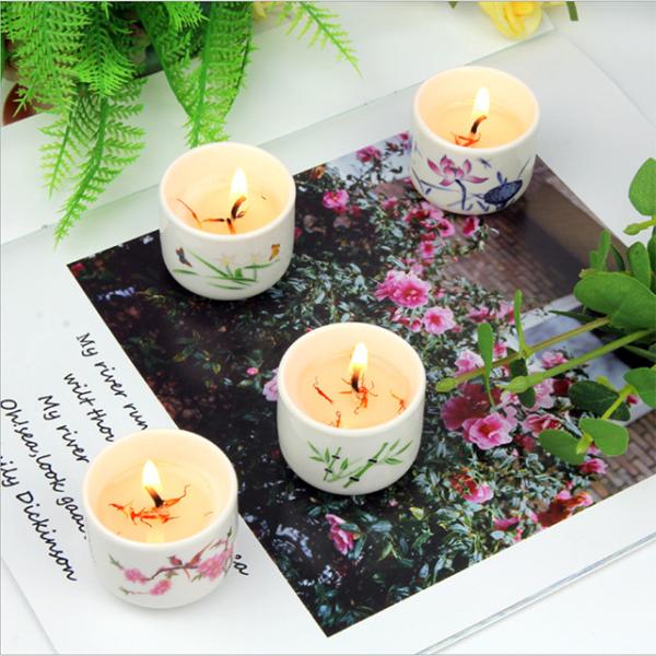 Luxury Wedding Decoration Home Scented Candles Ceramic Jar Candle Holder