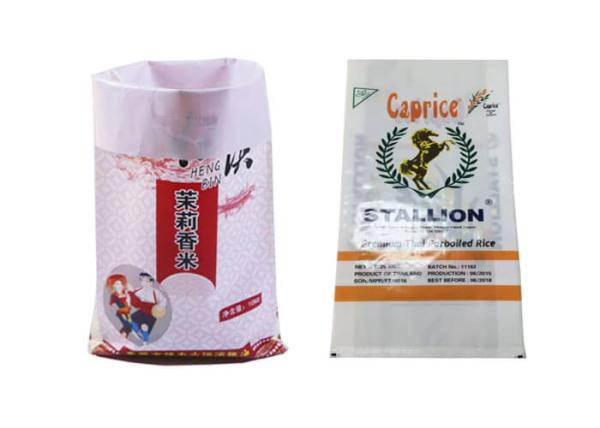 100% Recyclable BOPP Laminated PP Woven Bags 10KG Side Gusset