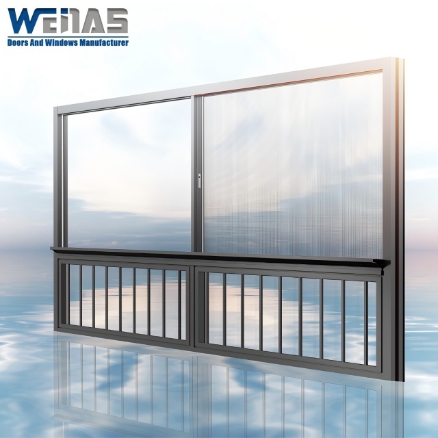 Narrow Frame Silent Aluminium Sliding Window Thermal Insulation Hidden Tracks