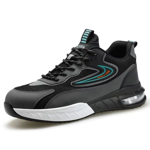 Men's Work Safety Shoes With Steel Toe And Slip Resistant Outsole