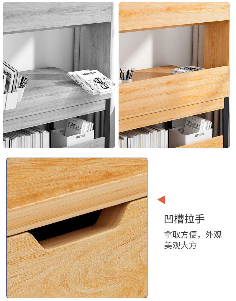 ISO9001/ISO14001 Certified Work Desk with Storage Shelves Modern Home Office Essential
