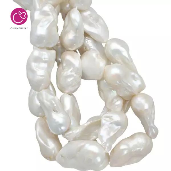 Large Big Size Wholesale Natural Fireball Nucleated Baroque Real Barock Fresh Water Freshwater Pearls Bead Strands