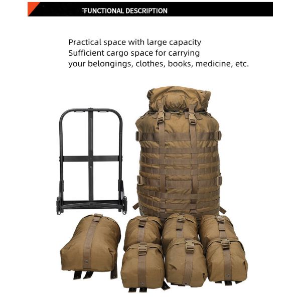 Outdoor Tactical Backpack Wear-Resistant Large-Capacity Molle System Multifunctional Bag