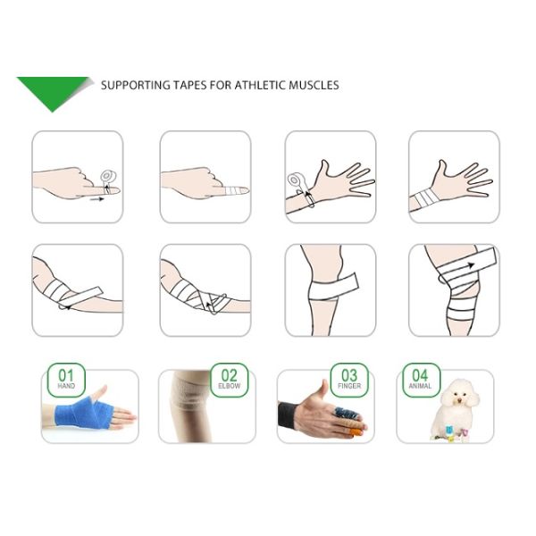 Non Woven Elastic Cohesive Bandage , 10cmX4.5m First Aid Bandage