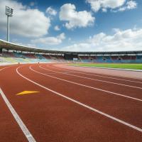 Drenaje y resistencia a los rayos UV Pista de atletismo IAAF con absorción de golpes del 35% al 50%