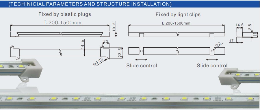 ONN-X2B DC24V Walk In Cooler Light Fixtures IP65 LED Cooler Door Lights