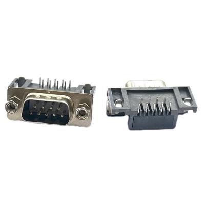 Conectores D-SUB macho de 9 pinos montagem em ângulo reto DB9 PCB 1,5 AMP