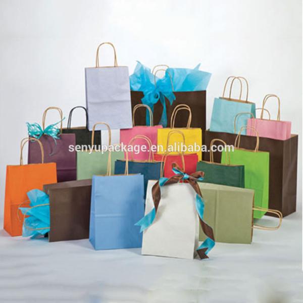 Custom Printed Paper Shopping Bags With Logo Handles Silver Foil Hot Stamping