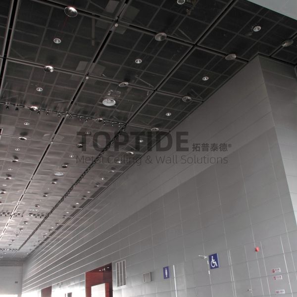 Semi Transparent Roofing Wire Metal Mesh Ceiling Panel Perforated Suspension Aluminum False Ceiling